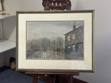 Street Scape by Richard Alsop 1991 Water Colour - Approx. 700W x 550L