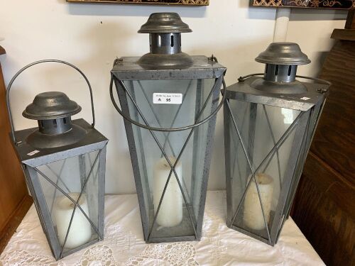 3 Metal Lanterns