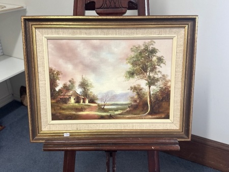 J Waterman Cabin in the Woods Oil on Board