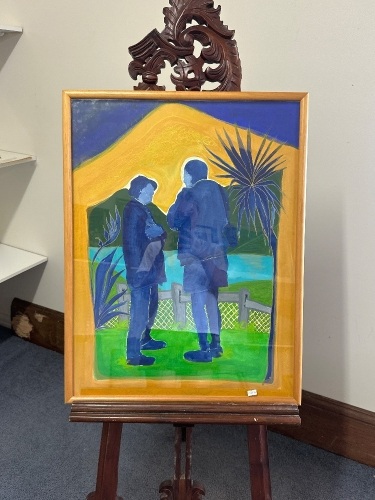 Amis Welch 1998 New Zealand Having a Chat Mixed Media