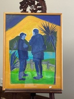 Amis Welch 1998 New Zealand Having a Chat Mixed Media - 2