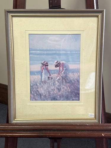 Wild Flower Collecting on the Beach by J Vander Unknown Media