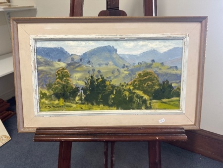 Wolumla Hills by Geoffrey Davis 1996 Oil on Board