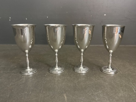 4x Hencho En Mexico Sterling Silver Goblets