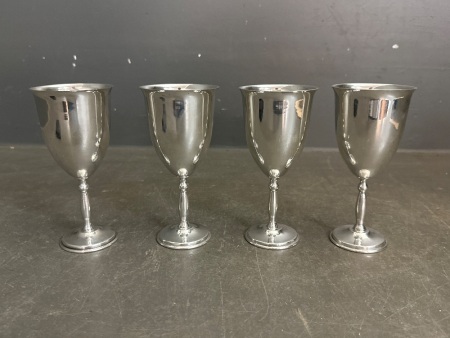 4x Hencho En Mexico Sterling Silver Goblets