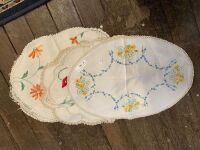 selection of linen doilies