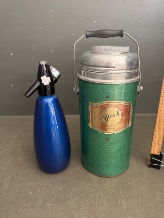 Retro BOC Soda Syphon and Large York Vacuum Flask (glass insert)