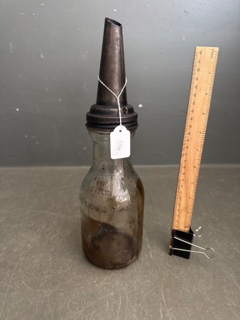 Original 1 Quart Oil Bottle with Tin Top