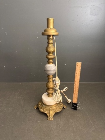 Brass/Marble Electric Lamp