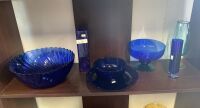 Blue glass collection