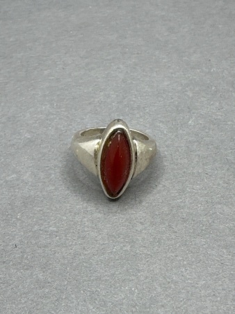 Vintage Sterling Silver Red Stone Ring