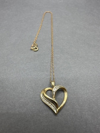 Heart Pendant on Gold Chain