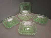 5x Uranium Glass Saucers - 3