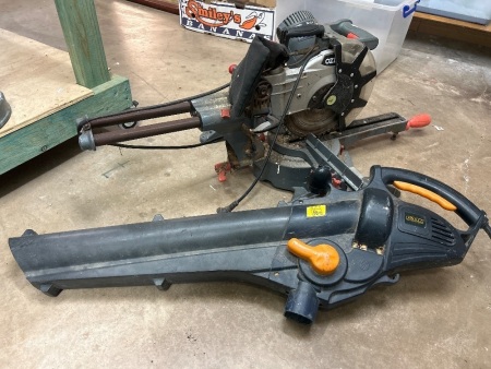 Ozito 254mm Sliding Compound Saw + GMC Electric Blower