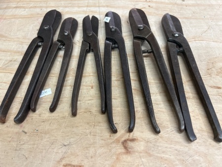 6x Heavy Duty Vintage Tin Snips