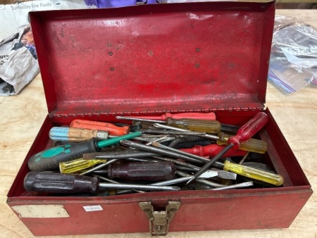 Lot of Mostly Screwdrivers in Toolbox
