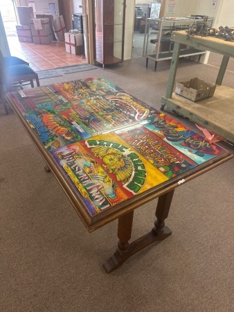 Uniquely Created Gaming Table with Gaming Machine Instruction Panels