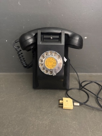 Vintage Bakelite Wall Mount Telephone - Rotary Dial