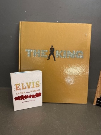 Elvis Presley The King A3 Hard Cover Collectors Book - Jim Plazza inc Deluxe Edition DVD set - Aloha from Hawaii