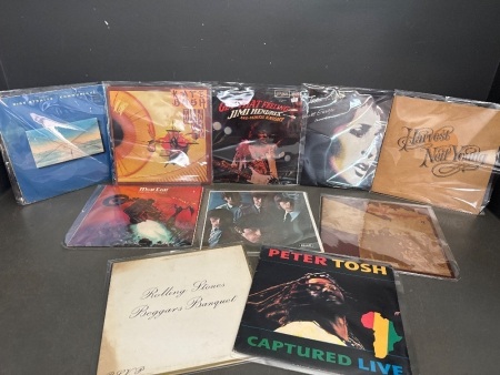 Lot of 10 Mixed Genre Vinyl Records