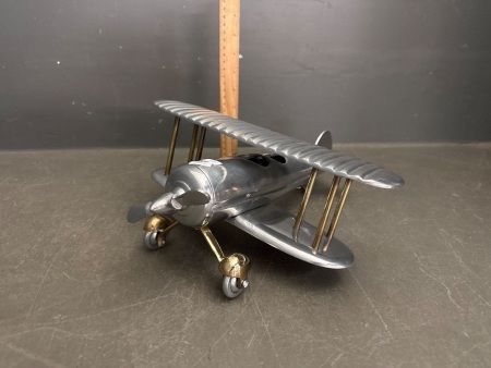 Large Brass & Aluminium Biplane - App 380