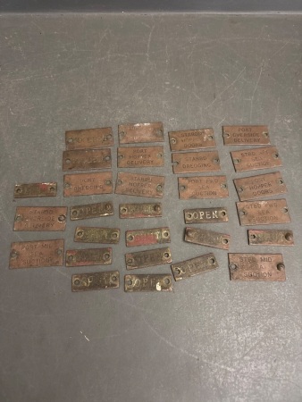 Quanity of Vintage Brass Ships Tags