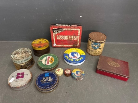 Collection of Various Collectable Tins