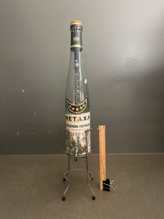 Metaxa Alcohol Bottle with tap on stand