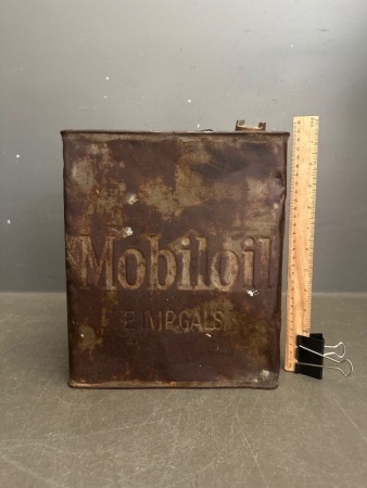 Mobiloil 2imp Gallons Oil Can