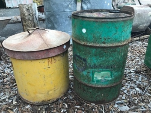 BP Oil Drum + Old Noosa Shire Council Bin