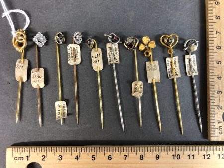 10 Vintage French Stick Pins