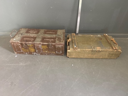 2 Vintage Army Boxes