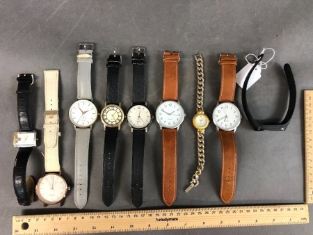 Asstd Lot of 9 Watches - As Is