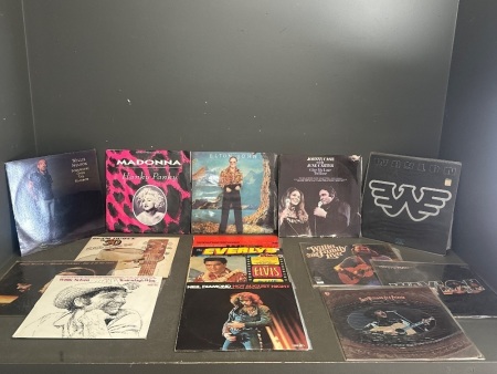 Mixed Vinyl LPs inc Willie Nelson, Slim Dusty, Elton John & Neil Diamond