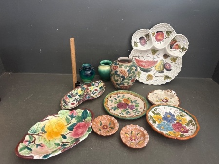 Large Lot of Italian Pottery Decorator Items