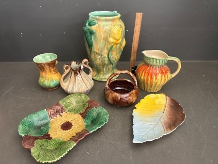 Assortment of Vintage Decor - Inc. Vases + Jugs + Dishes