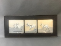 Going Going Gone - Triptych of Original Hunt Paintings by Robert Douglas Fry 1905