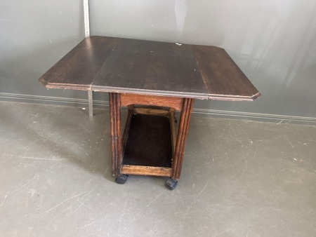 Mid Century Fold Down Occasional Table on Castors
