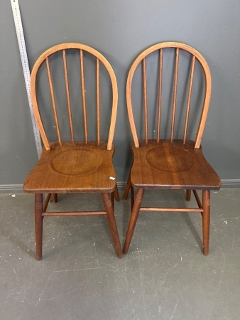 2 x Spindle Back Timber Chairs
