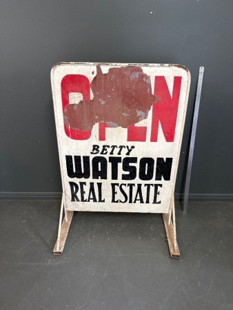 Heavy Metal Betty Watson Real Estate Open Sign