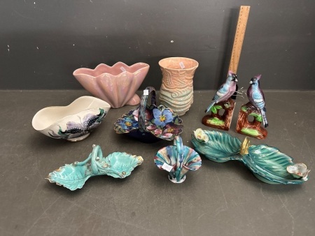 Lot of Art Deco Decor + Dishes + Vases