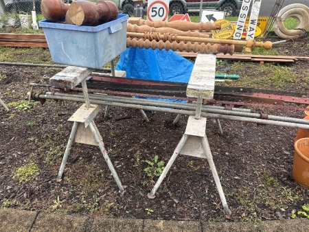 Pair of Galvanised Steel Adjustable Saw Horses