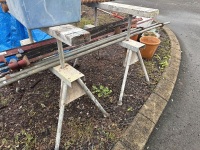 Pair of Galvanised Steel Adjustable Saw Horses - 3