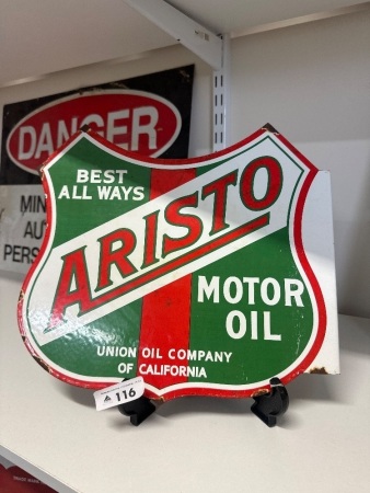 Aristo Motor Oil Double Sided enamel sign