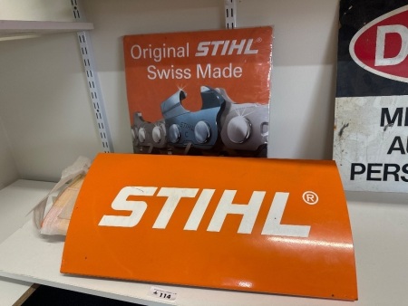 3 Stihl Metal Display Signs & Repo Metal Stihl Poster