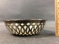 Walker & Hall Repousse Sterling Silver Petis Four Bowl, Fretwork Sterling Silver Bowl + Indian Silver Loving Cup - 10