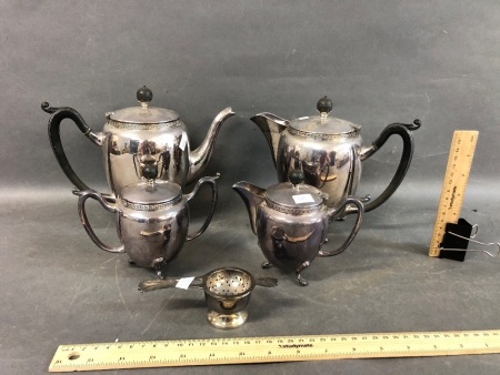 Vintage 5 Piece Silver Plate Tea Coffee Set