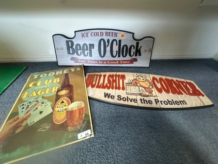 3 Barware Posters/Signs