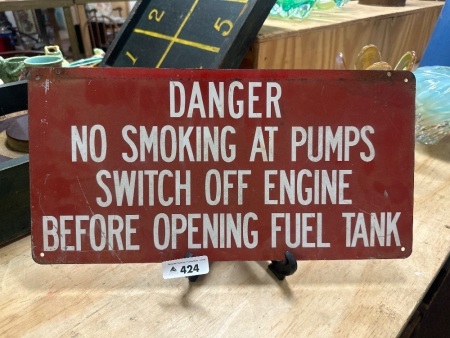 Danger No Smoking at Pumps Metal Double Sided sign