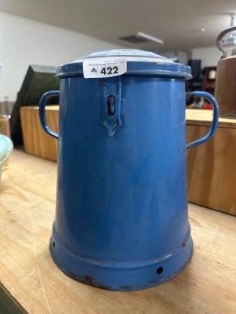 Vintage Blue Enamel Oil Can